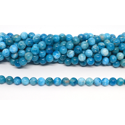 Apatite Light Polished 8mm round strand 48 beads