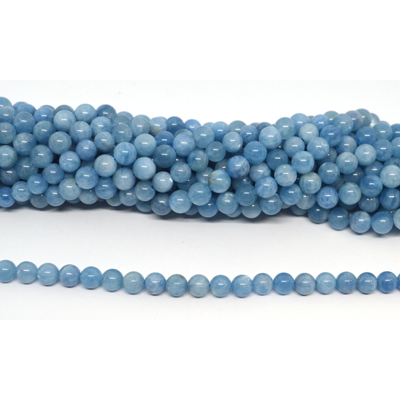 Aquamarine Dark Polished round 6mm strand 60 beads