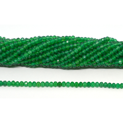 Green Onyx Faceted Rondel 4x3mm strand 130 beads