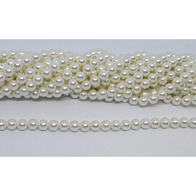 Shell Based Pearl 8mm round strand 51 beads
