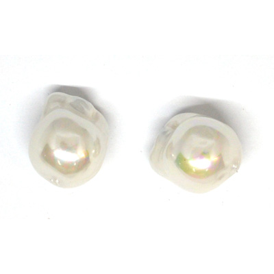 Shell Based Pearl 12x15mm Baroque  PAIR