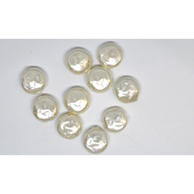 Shell Based Pearl 14mm coin PAIR
