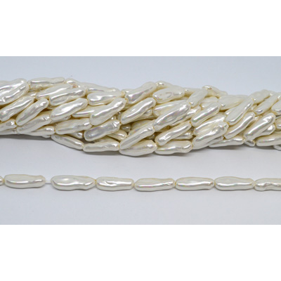 Shell Based Pearl 19x6mm Stick strand 22 beads