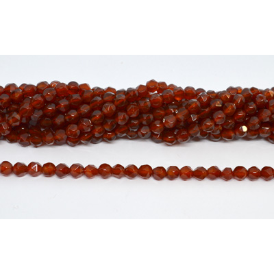 Carnelian Faceted star cut 6mm strand 60 beads