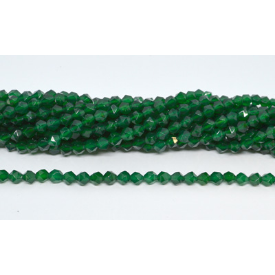 Green Onyx Faceted star cut 6mm strand 63 beads