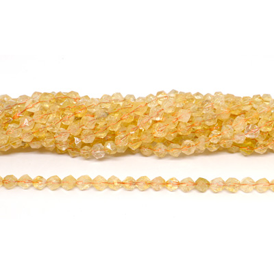Citrine Faceted star cut 6mm strand 60 beads