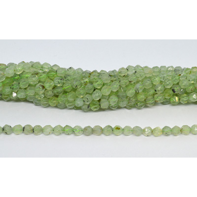 Prehnite Faceted star cut 6mm strand 60 beads