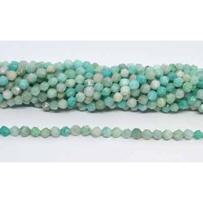 Brazilian Amazonite Faceted star cut 6mm strand 65 beads