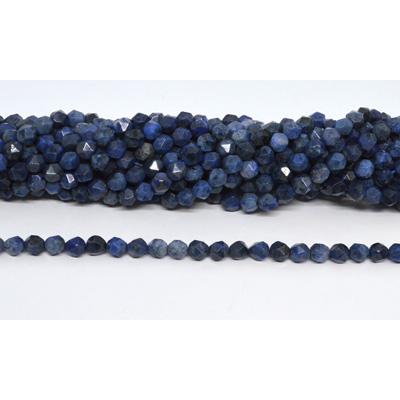 Dumortierite Faceted star cut 6mm strand 60 beads
