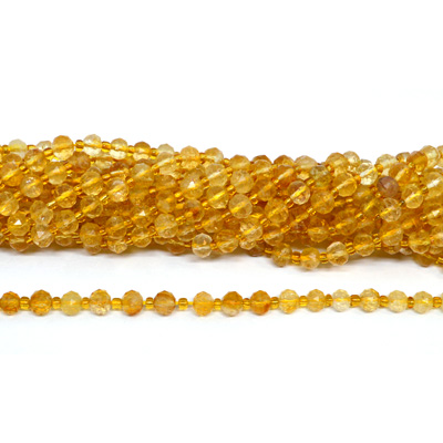 Citrine Faceted Rondel 4x6mm strand 52 beads