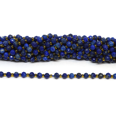 Lapis Lazuli Faceted Rondel 4x6mm strand 52 beads