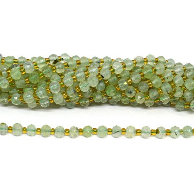 Prehnite Faceted Rondel 4x6mm strand 52 beads