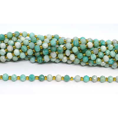 Brazilian Amazonite Faceted Rondel 4x6mm strand 50 beads