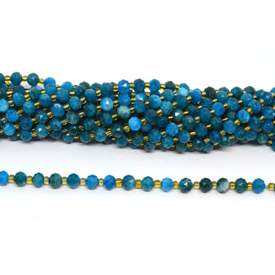 Apatite Faceted Rondel 4x6mm strand 52 beads