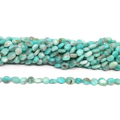 Brazilian Amazonite Polished Nugget 6x8mm strand 43 beads