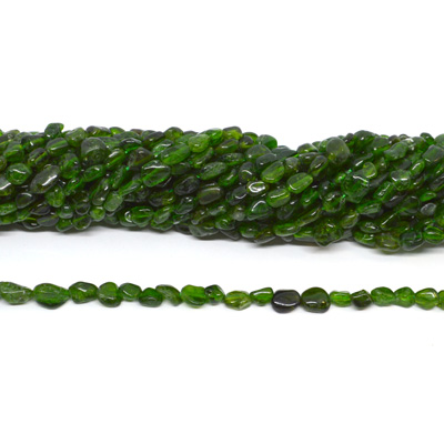 Chrome Diopside Polished Nugget 4x6mm strand 60 beads