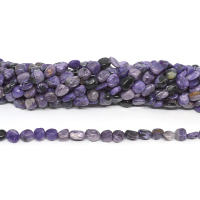 Charoite Polished Nugget 8x10mm strand 40 beads
