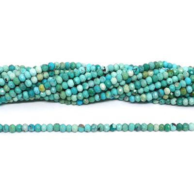 Turquoise AAA Faceted Rondel 3x5mm strand 125 beads