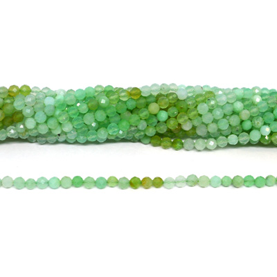 Chrysophase graded Faceted Round 4mm strand 93 beads