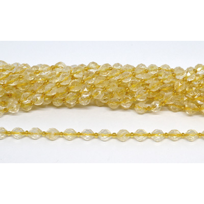 Citrine Faceted Diamond cut Rice strand 37 beads