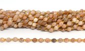 Peach Moonstone Faceted Diamond cut Rice strand 38 beads-beads incl pearls-Beadthemup