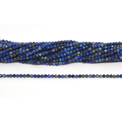 Lapis Lazuli Faceted 3mm round Strand 128 beads