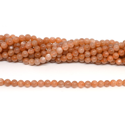 Sunstone Polished Round 6mm strand 64 beads