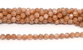 Sunstone Polished Round 8mm strand 47 beads-beads incl pearls-Beadthemup