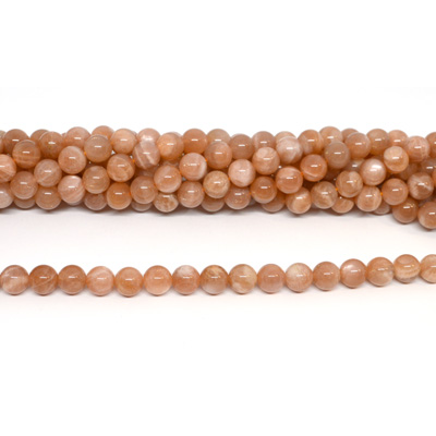 Sunstone Polished Round 8mm strand 47 beads