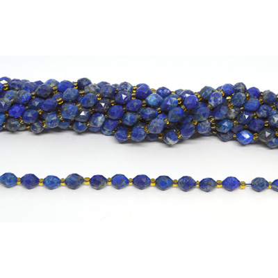 Lapis Lazuli Faceted Diamond cut Rice strand 38 beads