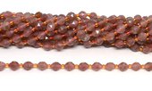 Strawberry Quartz Faceted Diamond cut Rice strand 38 beads-beads incl pearls-Beadthemup