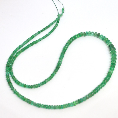 Emerald polished rondel Graduated 2.2x1-4.4x3mm str 220 beads