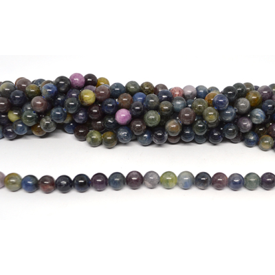 Ruby Sapphire Polished round 8mm strand 47 beads