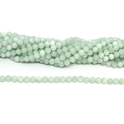 Green Angelite 6mm polished Round strand 63 beads