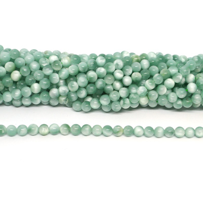 Green Angelite dark 6mm polished Round strand 60 beads