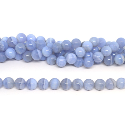 Blue Lace Agate 12mm polished round strand 31 beads