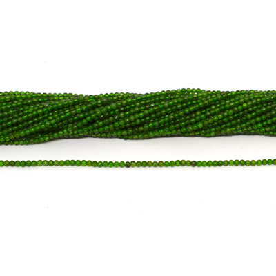 Chrome Diopside 2mm polished round strand 210 beads