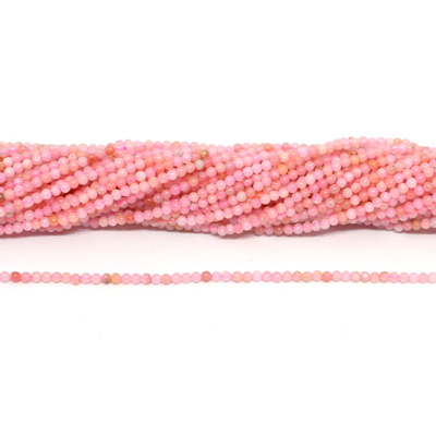 Peruvian Pink Opal 2mm polished round strand 205 beads