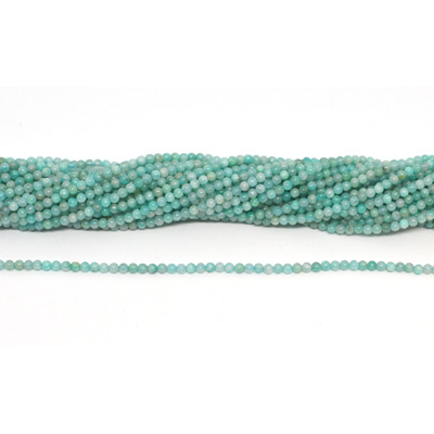 Amazonite 2mm polished round strand 170 beads