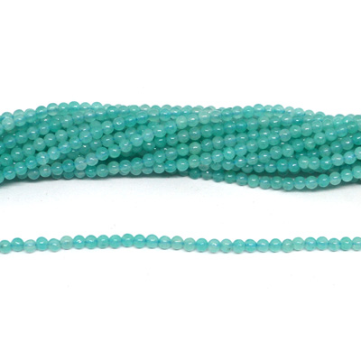 Amazonite 2mm polished round strand 170 beads