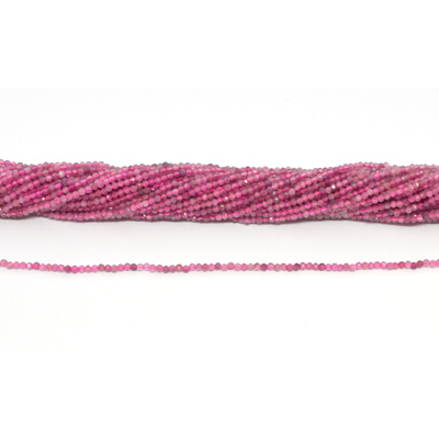 Pink Tourmaline 2mm Faceted round strand 220 beads