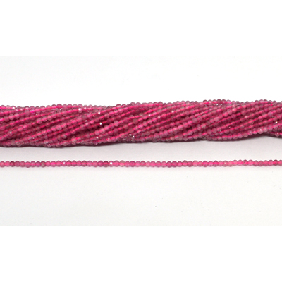 Pink Tourmaline 2mm Faceted round strand 230 beads