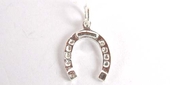 Sterling Silver Pendant Horse shoe 17mm incl ring-findings-Beadthemup