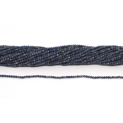 Sapphire 2mm Faceted round strand 220 beads