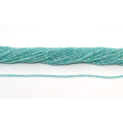 Amazonite 2mm Faceted round strand 220 beads