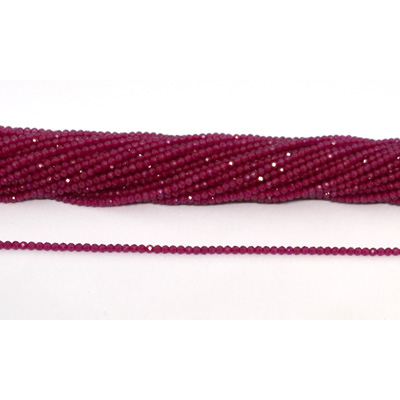 Red Jade 2mm Faceted round strand 185 beads