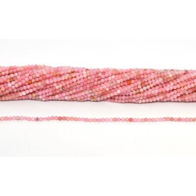 Pink Opal 2mm Faceted round strand 190 beads