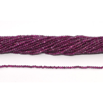 Ruby 2mm Faceted round strand 220 beads