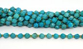 Turquoise 8mm  Faceted Round strand 39 beads-beads incl pearls-Beadthemup