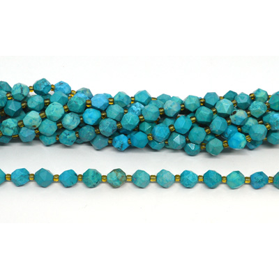 Turquoise 8mm  Faceted Round strand 39 beads